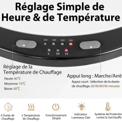Sèche-Serviettes Électrique|Giantex Chauffe-Serviettes Style Seau 23L, 3 Niveaux Chauffage 60-80Celsius & Minuterie 20-90min, Arrêt Automatique, Noir