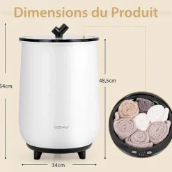 Sèche-Serviettes Électrique|Giantex Chauffe-Serviettes Style Seau 23L, 3 Niveaux Chauffage 60-80Celsius & Minuterie 20-90min, Arrêt Automatique, Noir