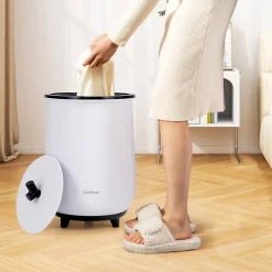Sèche-Serviettes Électrique|Giantex Chauffe-Serviettes Style Seau 23L, 3 Niveaux Chauffage 60-80Celsius & Minuterie 20-90min, Arrêt Automatique, Noir