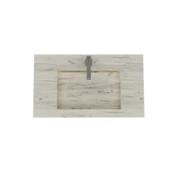 Lavabo|Kiamami Valentina 80Cm Hpl Stratifié Lavabo Chêne Glace Bassin Central
