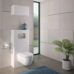 Wc Suspendu|Geberit Coffre rangement blanc Lineo
