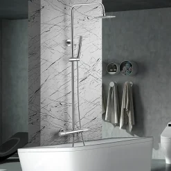Imex Products Colonne baignoiredouche thermostatique chromee acier et laiton avec douchette plate anticalcaire