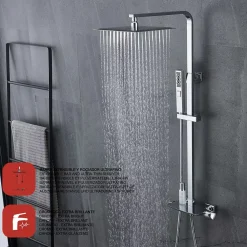 Poalgi Colonne bain douche mécanique avec barre extensible SKY BATH chromé série JOY