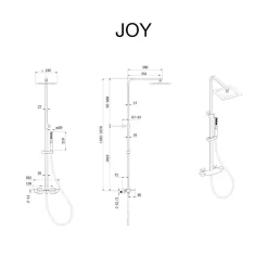 Poalgi Colonne bain douche mécanique avec barre extensible SKY BATH chromé série JOY
