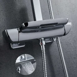 Poalgi Colonne bain douche mécanique avec barre extensible SKY BATH chromé série JOY