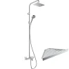 Hansgrohe Colonne bain douche thermostatique Vernis Shape 230 chromé + tablette AddStoris
