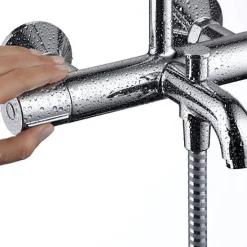 Hansgrohe Colonne bain douche thermostatique Vernis Shape 230 chromé + tablette AddStoris