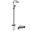 Robinet De Douche|Grohe Colonne bain douche thermostatique Vitalio Start System noir mat + Tablette de douche d'angle Start Cube