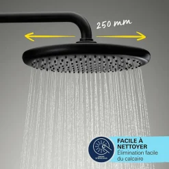 Robinet De Douche|Grohe Colonne bain douche thermostatique Vitalio Start System noir mat + Tablette de douche d'angle Start Cube
