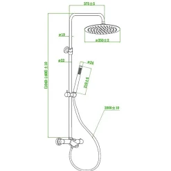 Colonne De Douche Thermostatique|Essebagno Colonne bain-douche thermostatique cuivre brossé luisa II 250