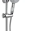 Pommeau De Douche, Flexible Et Barre De Douche|Kiamami Valentina Colonne Chromée En Acier Avec Pommeau Rond Et Douchette En Abs