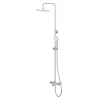 GoodHome Colonne de bain/douche thermostatique avec pommeau, douchette 3 jets, flexible, barre réglable, chrome, Anika