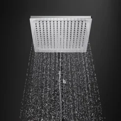 Colonne De Baignoire|Hansgrohe Colonne de bain/douche thermostatique avec pommeau + douchette 2 jets + flexible + barre réglable, chrome, Crometta E