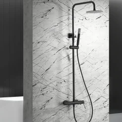 Colonne De Douche Mécanique|Imex Colonne de Douche Anti-Calcaire Noir Mat BDD038/NG
