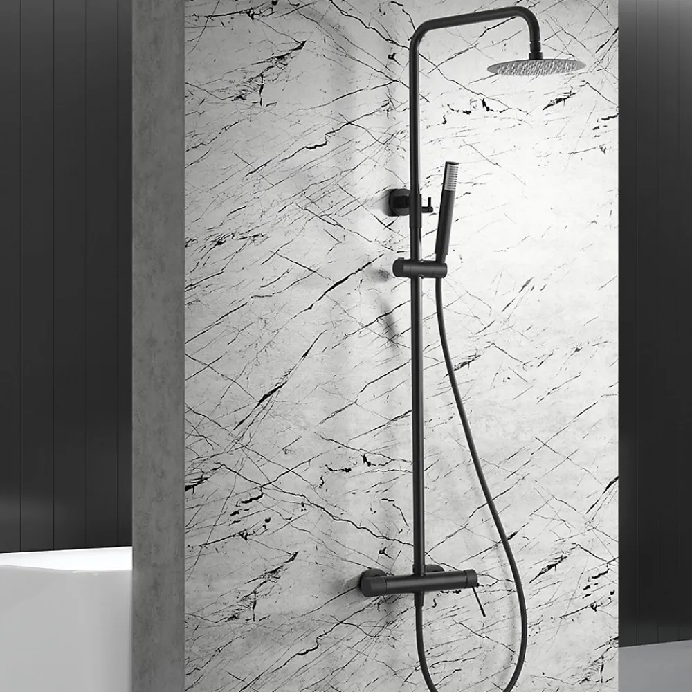 Colonne De Douche Mécanique|Imex Colonne de Douche Anti-Calcaire Noir Mat BDD038/NG
