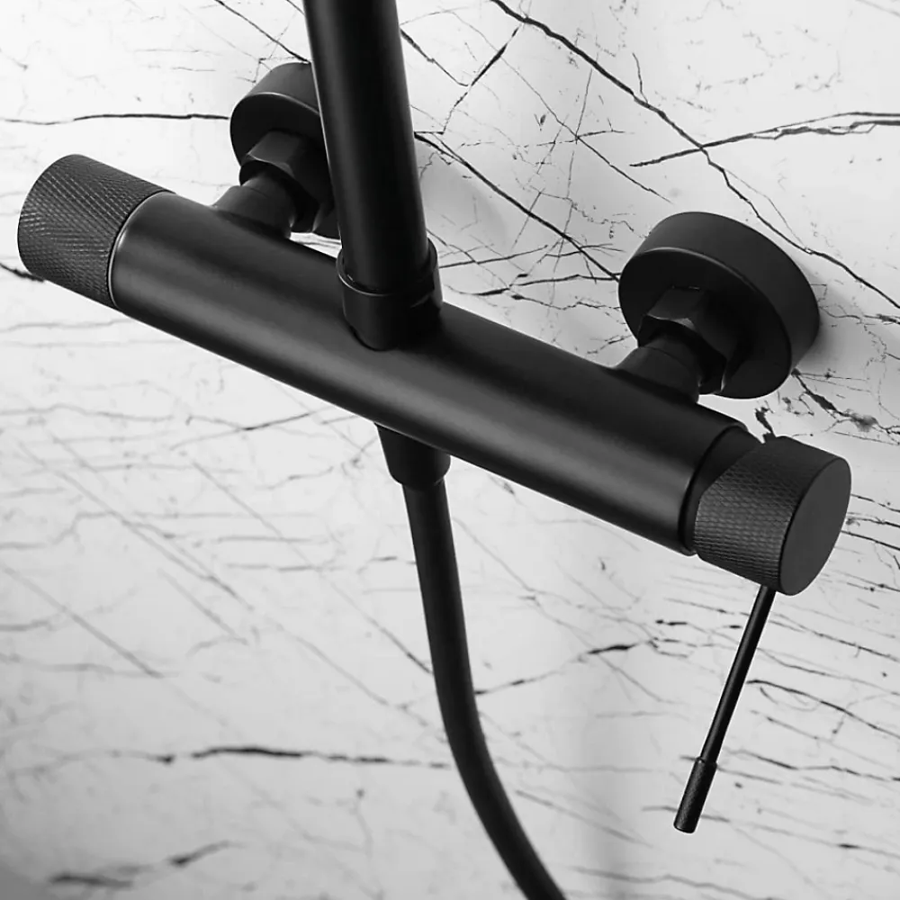 Colonne De Douche Mécanique|Imex Colonne de Douche Anti-Calcaire Noir Mat BDD038/NG