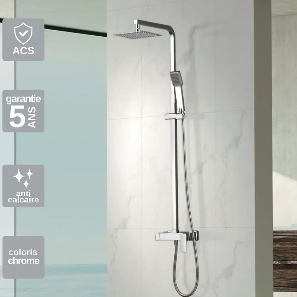 Colonne De Douche Mécanique|Imex Colonne de Douche Anti-Calcaire Chrome PISA BDP048