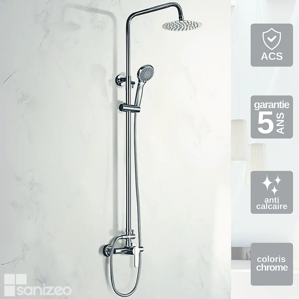 Colonne De Douche Mécanique|Imex Colonne de Douche Anti-Calcaire Chrome ROMA BDR001