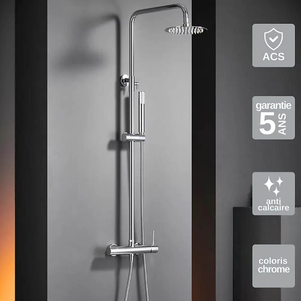 Colonne De Douche Mécanique|Imex Colonne de Douche Anti-Calcaire Chrome MONZA BDM039
