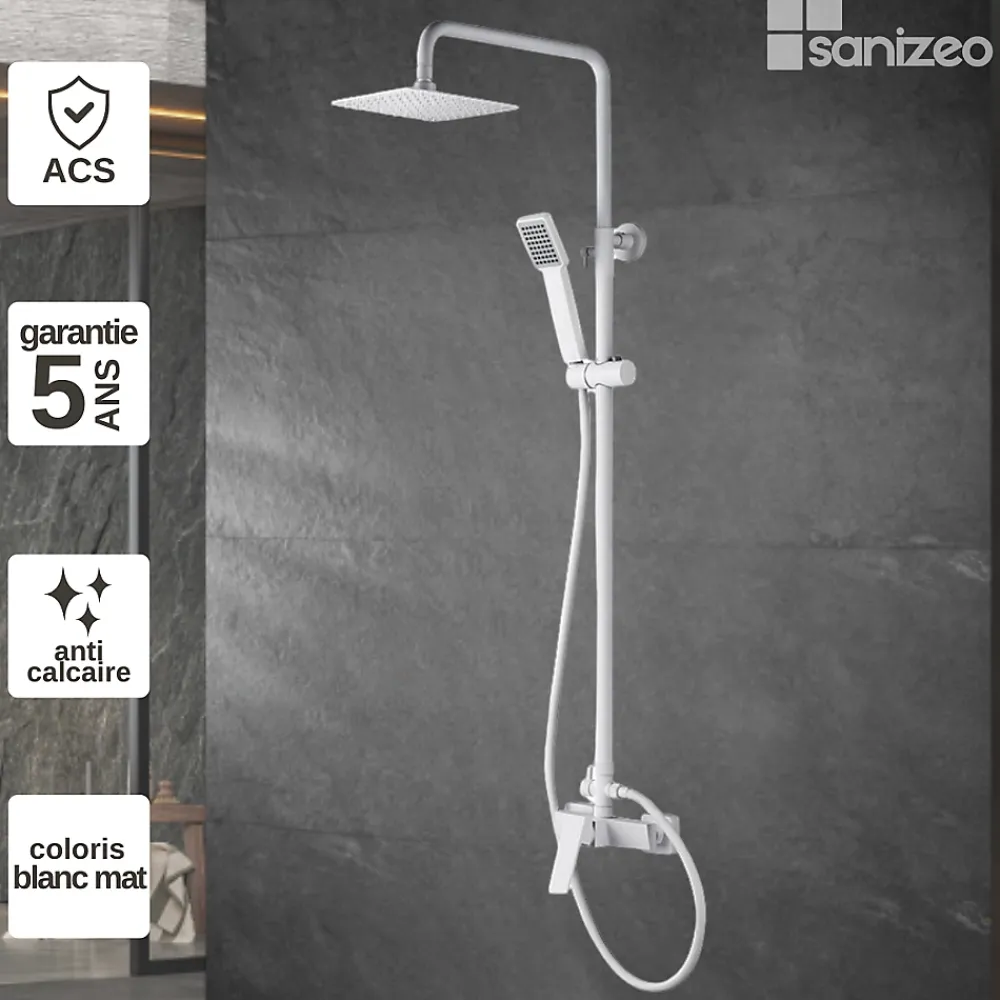 Colonne De Douche Mécanique|Imex Colonne de Douche Anti-Calcaire Blanc Mat ART BDAR025/BL