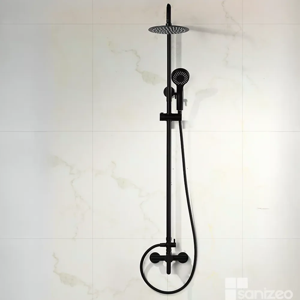 Colonne De Douche Mécanique|Imex Colonne de Douche Anti-Calcaire Noir Mat ROMA BDR001/NG