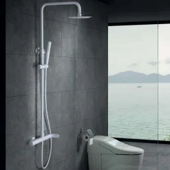 Colonne De Douche Mécanique|Imex Colonne de Douche Anti-Calcaire Blanc Mat DINAMARCA BDR031/BL