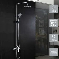 Colonne De Douche Mécanique|Imex Colonne de Douche Anti-Calcaire Chrome LUXOR BDX023