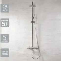 Imex Colonne de Douche Anti-Calcaire Niquel Brossé MONZA BDM039/NQ
