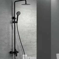 Colonne De Douche Mécanique|Imex Colonne de Douche Anti-Calcaire Noir Mat URAL BDG040/NG