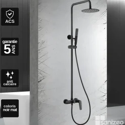 Imex Colonne de Douche Anti-Calcaire Noir Mat DELOS BDD055/NG