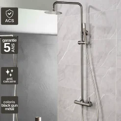 Colonne De Douche Mécanique|Imex Colonne de Douche Anti-Calcaire Black Gun Métal MONZA BDM039/BGM