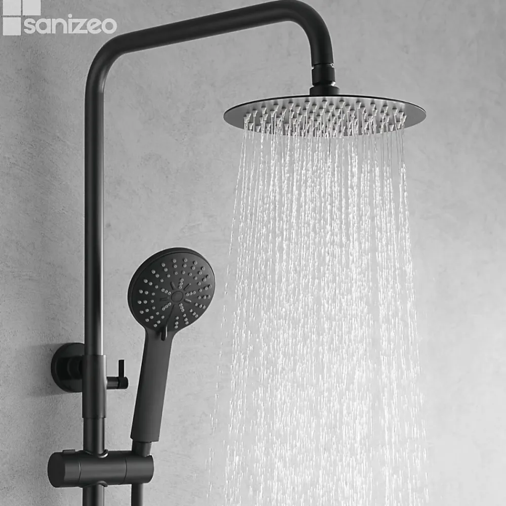 Colonne De Douche Mécanique|Imex Colonne de Douche Anti-Calcaire Noir Mat BELGICA BDZ044/NG