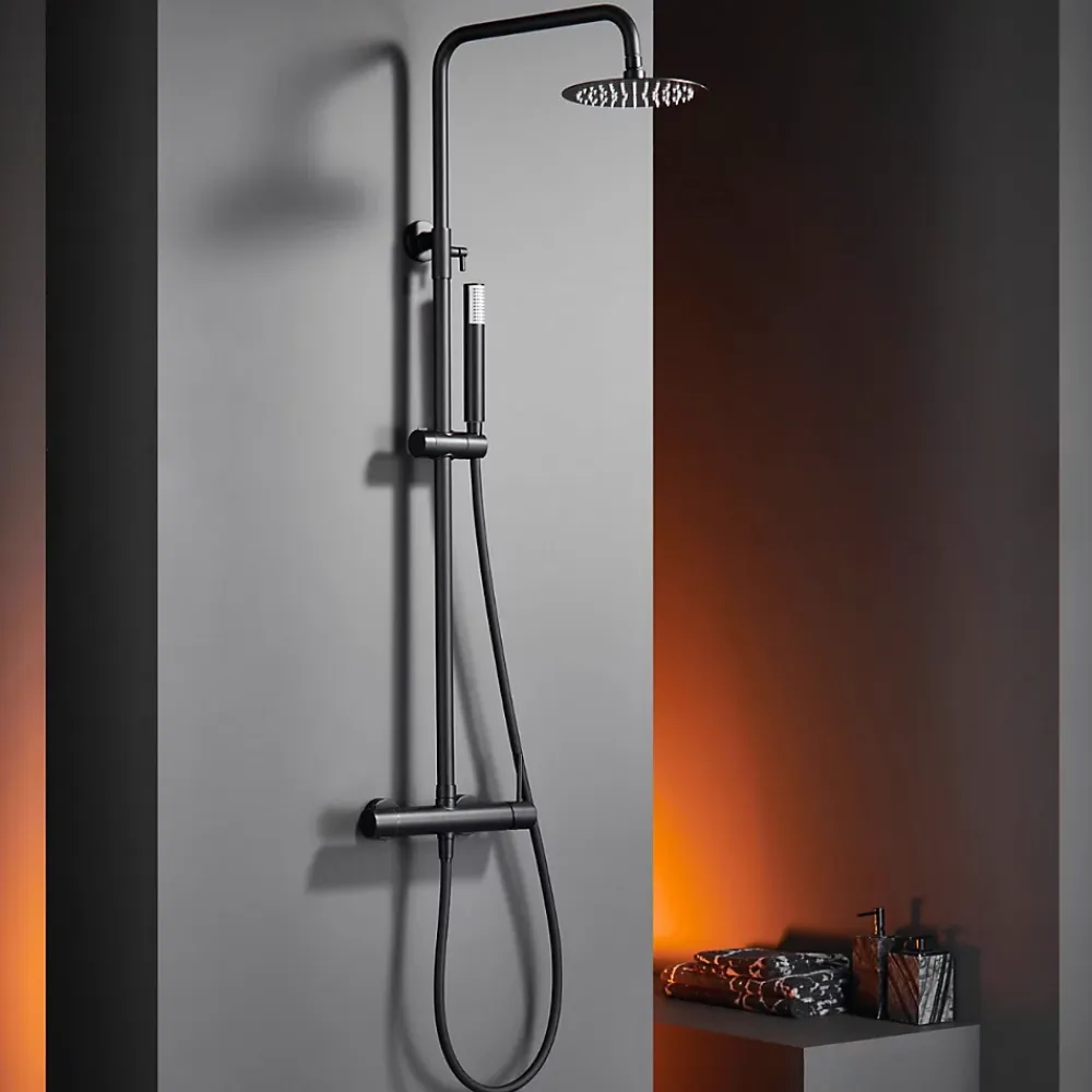 Colonne De Douche Mécanique|Imex Colonne de Douche Anti-Calcaire Noir Mat MONZA BDM039/NG