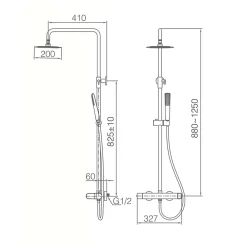 Imex Colonne de Douche Anti-Calcaire Chrome DINAMARCA BDR031