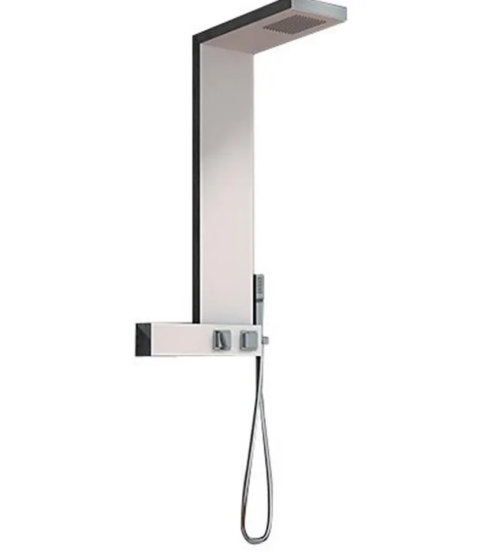Kinedo Colonne de douche AQUADESIGN - Largeur: 20 cm - Profondeur: 50 cm - Hauteur: 102,5 cm - Chromé - Façade blanche