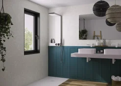 Kinedo Colonne de douche AQUADESIGN - Largeur: 20 cm - Profondeur: 50 cm - Hauteur: 102,5 cm - Chromé - Façade blanche