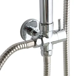 Pommeau De Douche, Flexible Et Barre De Douche|Kiamami Valentina Colonne De Douche Avec Douchette Et Pommeau Fixe Ronde