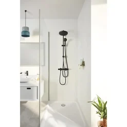 Grohe Colonne de douche avec inverseur manuel - Economie d'eau - Vitalio Start System 250 - Noir Mat - 266802431