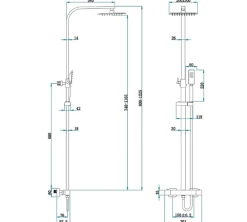 Lomazoo Colonne de douche avec mitigeur thermostatique Estrella doré