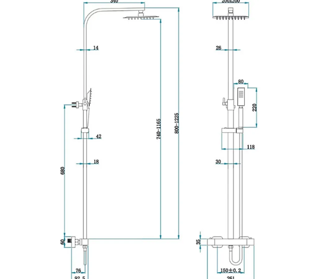 Lomazoo Colonne de douche avec mitigeur thermostatique Estrella doré