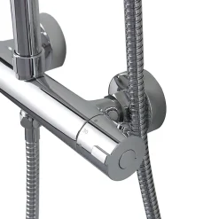 Kiamami Valentina Colonne De Douche Avec Mitigeur Thermostatique, Tête De Douche Fixe Et Douchette À Main À Jet Unique