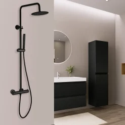 Lomazoo Colonne de douche avec mitigeur thermostatique Pandora noir