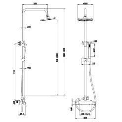 Lomazoo Colonne de douche avec mitigeur thermostatique Pandora noir