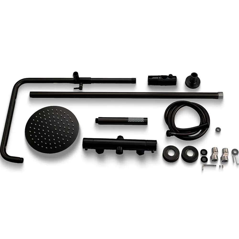Lomazoo Colonne de douche avec mitigeur thermostatique Pandora noir