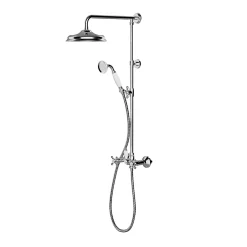 Colonne De Douche Mécanique|GoodHome Colonne de douche avec mélangeur mécanique + douchette + flexible + barre réglable, chrome, Etel