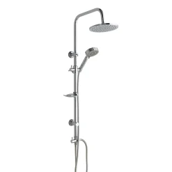 Kiamami Valentina Colonne De Douche Avec Pommeau Rond Fixe Et Barre De Douche En Abs