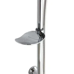 Kiamami Valentina Colonne De Douche Avec Pommeau Rond Fixe Et Barre De Douche En Abs
