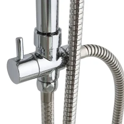 Kiamami Valentina Colonne De Douche Avec Pommeau Rond Fixe Et Barre De Douche En Abs