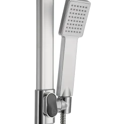 Tectake Colonne de douche avec porte savon aspect Chrome gris