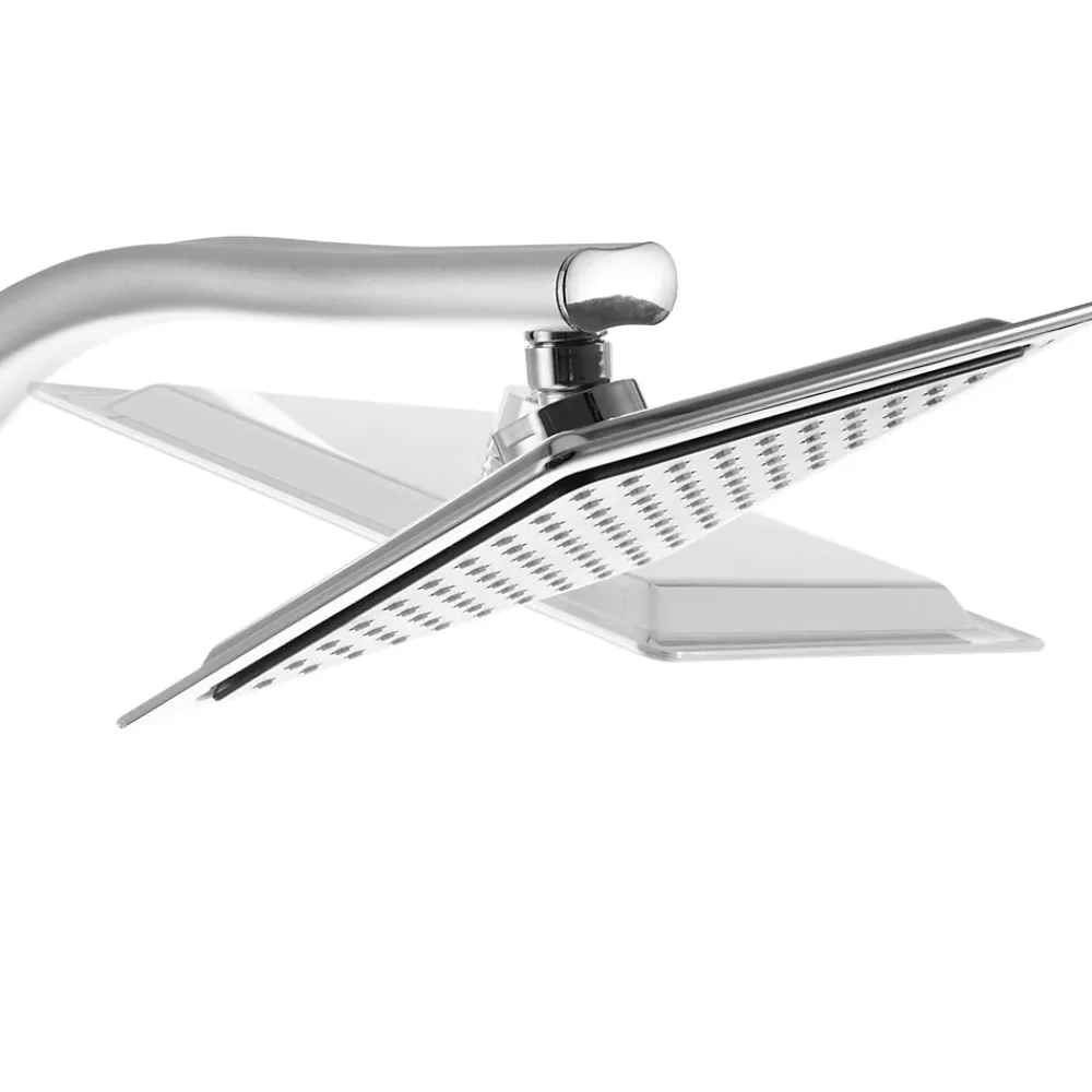 Tectake Colonne de douche avec porte savon aspect Chrome gris